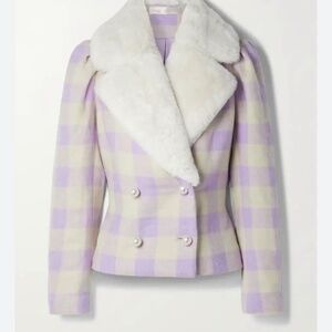 Loveshackfancy Dumont Double Breasted Tweed Coat Jacket